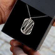 Classic Map Tag Necklace - Sterling Silver