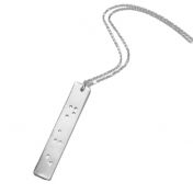 The Rule of 3 Braille Necklace - Silver Plated
