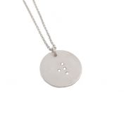 Classic Round Initial Braille Necklace - Silver Plated