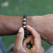 Serene Black Onyx Men Name Bracelet - 18K Gold Vermeil