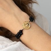 Black Onyx Silhouette Map Bracelet [14 Karat Gold]