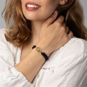 Black Onyx Silhouette Map Bracelet [14 Karat Gold]