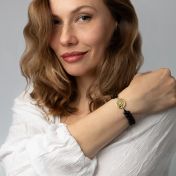 Black Onyx Silhouette Map Bracelet [14 Karat Gold]