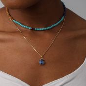 Turquoise Howlite and Lapis Necklace