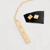 The Rule of 3 Braille Necklace - Gold Plated