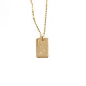 Classic Bar Braille Initial Necklace 