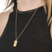 Classic Bar Initial Necklace Braille - Gold Plated