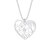Heart Map Necklace [14 Karat White Gold]