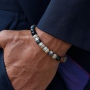 Picasso Jasper Men Name Bracelet [Sterling Silver]
