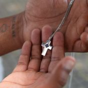 Cross Necklace with Nano Bible for Men - Sterling Silver