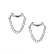 Closed Link Chain Earrings [Sterling Silver]