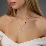 Cherished Spot Engraved Map Necklace with Nano Bible [Sterling Silver]