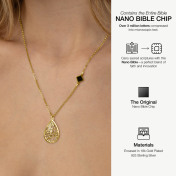 Cherished Spot Map Necklace with Nano Bible [14 Karat Gold]