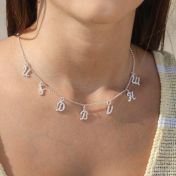 Shiny Initials Necklace [Sterling Silver]