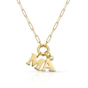 Crystal Bubble Initial Necklace [18K Gold Plated]