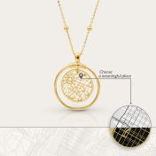 Map Circle Necklace [18K Gold Plated]
