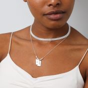 Classic Braille Initial Necklace - Sterling Silver