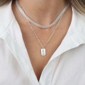 Classic Tag Initials Necklace [Sterling Silver]