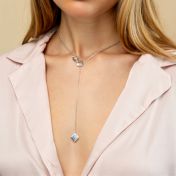Lariat Infinity Diamond Necklace with Nano Bible [Sterling Silver]