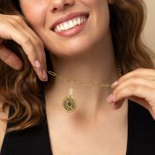 Compass Initials Necklace with Nano Bible [18K Gold Plated] 