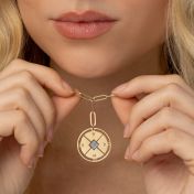 Compass Initials Necklace with Nano Bible [18K Gold Plated] 