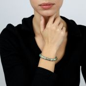 Cross Women Name Bracelet With Turquoise Stones [Sterling Silver]