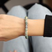 Cross Women Name Bracelet With Turquoise Stones [Sterling Silver]