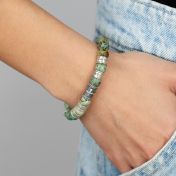 Cross Women Name Bracelet With Turquoise Stones [Sterling Silver]