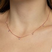 Crystal Blossom Necklace [Rose Gold Plated]