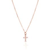 Crystal Cross Necklace [Rose Gold Plated]