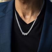 Cuban Link Chain With Names - 5MM [Sterling Silver]