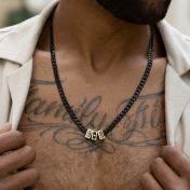 Dark Cuban Link Chain Name Necklace with Diamond [18K Gold Plated]