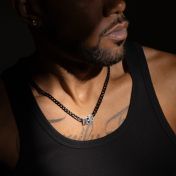 Dark Cuban Link Chain Name Necklace with Diamond 