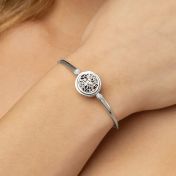 Diamond Spot Silhouette Map Bracelet [Sterling Silver]