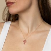 Duo Cross Harmony Necklace [Rose Gold Plated]