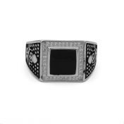 Elijah Black Onyx Signet Men Ring - Sterling Silver