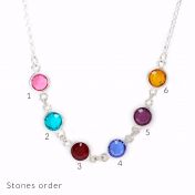 Shining Stars Birthstone Necklace - Sterling Silver