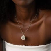 Precious Spot Engraved Map Necklace [Sterling Silver]