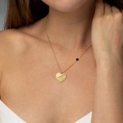 Ties of Heart Engraved Map Necklace with Nano Bible [14 Karat Gold]