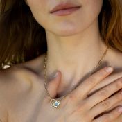 Faith Lock Link Chain Necklace with Nano Bible [18K Gold Vermeil]