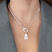 Cara Paperclip & Pearl Necklace [Sterling Silver]