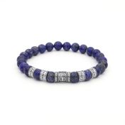 Family Tree Men Name Bracelet with Lapis Lazuli Stones