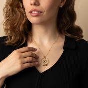 Family Tree Name Necklace With Nano Bible [18K Gold Plated]