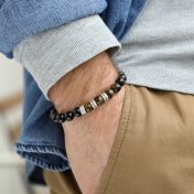 Green Tiger Eye Men Name Bracelet