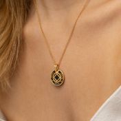 Halo Name Necklace With Nano Bible [18K Gold Vermeil]