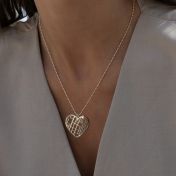 Heart Map Necklace [14 Karat White Gold]