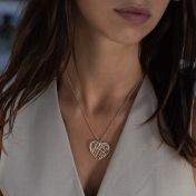 Heart Map Necklace [14 Karat White Gold]
