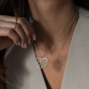 Heart Map Necklace [14 Karat White Gold]