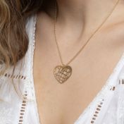 Heart Map Necklace [14 Karat Gold]