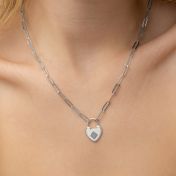 Ties of the Heart Paperclip Name Necklace with Nano Bible [Sterling Silver]